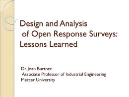Feb 2012 Open Response Surveys