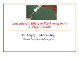 Anti-allergic Effect of Bee Venom in An Allergic Rhinitis