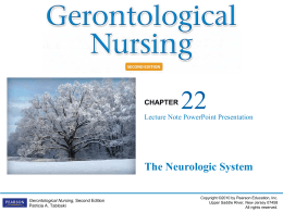 lecture 6: Chapter 22 The Neurologic System