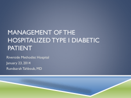 Management of the hospitalized type I DM patient