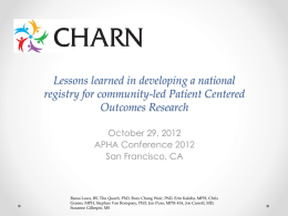 Lessons learned in developing a national registry for