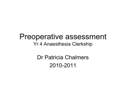 2010-2011 Preoperative assessment