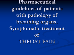 Pharmaceutical guidelines of patients with pathology of breathing