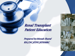 Renal Transplant Patient education - Home