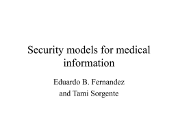 Security models for medical information
