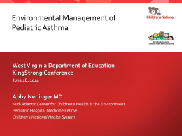 Environmental Management of Pediatric Asthma