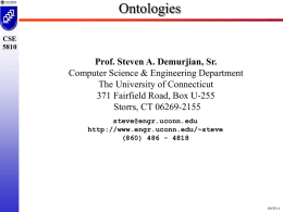 Ontologies - University of Connecticut