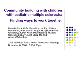 Community building with children with pediatric multiple