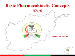 EO 003.01 - Part 15 - Basic Pharmacokinetics