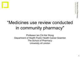 Medicines Use Review Conducted in Community Pharmacy