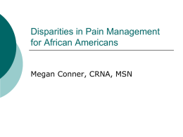 Disparities in Pain Management for African