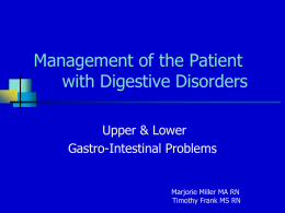Management of the Patient with Digestive Disorders