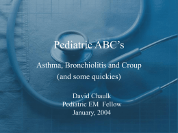 Pediatric ABC`s - Calgary Emergency Medicine