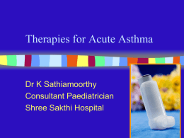 Therapies for Acute Asthma
