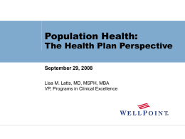 Population health status continues to deteriorate