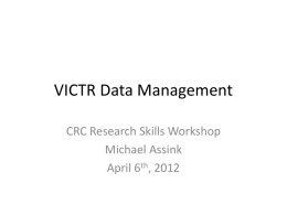 VICTR Data Management