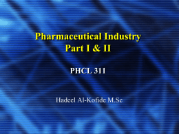 Technology & Automation in Pharmacy Practice PHCL 311