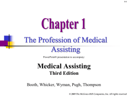 The Profession of Medical Assisting