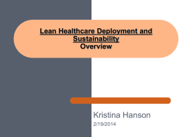 Lean Healthcare Deployment and Sustainability