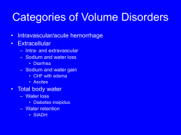 Categories of Volume Disorders