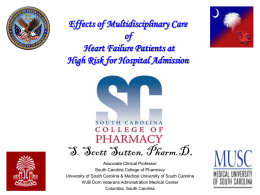 HF - Pharmacologic Management - South Carolina Society of Health