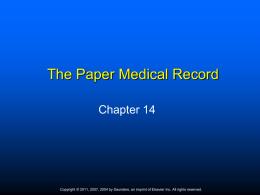 Chapter Fourteen Medical Records Management