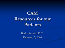 CAM Resources for your Patients