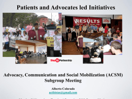 Patients- and advocates-led initiatives []