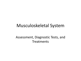 Musculoskeletal Assessment, Diagnostics - Practicum-in-HST-I