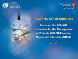 For the Management of Patients with STEMI