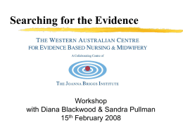 Workshop 3: Searching for the evidence