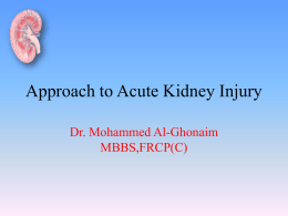 Approach to Acute renal failure
