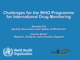 The WHO Programme for International Drug Monitoring
