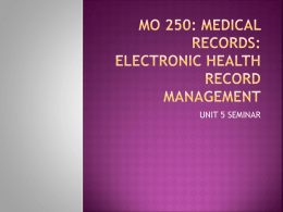 mo 250: medical records: electronic health record management