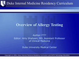 Overview of Allergy Testing