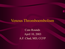 Venous Thromboembolism - Calgary Emergency Medicine