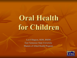 Oral Health for Children PowerPoint