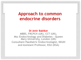 Approach to common endocrine disorders