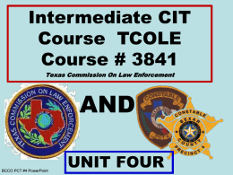 4. Intermediate CIT - TCOLE Course #3841