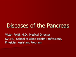 Diseases of the pancreas