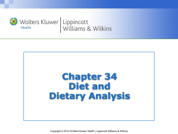 Chapter 32 Diet and Dietary Analysis