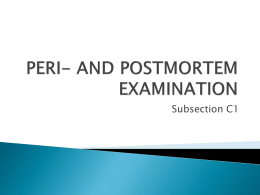 PERI- AND POSTMORTEM EXAMINATION