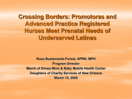 Crossing Borders: Promotoras and Advanced Practice Registered