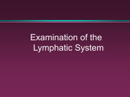 Examination of the Lymphatic System
