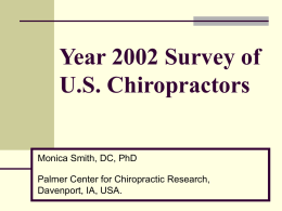 Survey of Chiropractors in U.S. Health Profession Shortage Areas