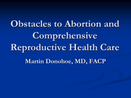 Barriers to Abortion - Public Health and Social Justice