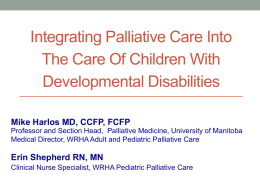 Palliative Care for Children with Developmental