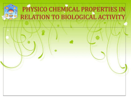 PHYSICo chemicaL PROPERTIES