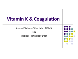 Vitamin K & Coagulation