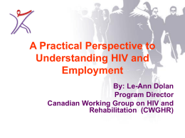 A Practical Perspective to Understanding HIV and Employment